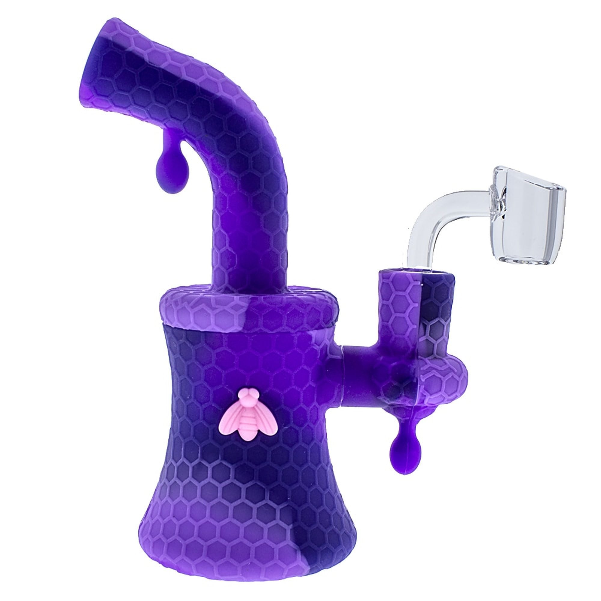 STRATUS GLASS: 8in SILICONE RIG W/ 14mm MALE BANGER