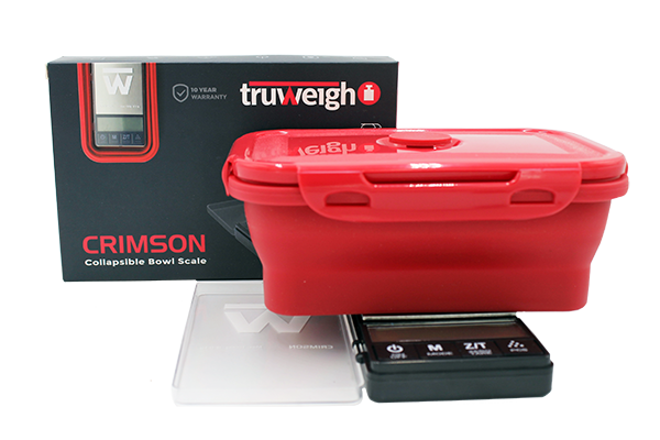 TRUWEIGH: TUFF CRIMSON COLLAPSIBLE BOWL SCALE 1000G X 0.1G