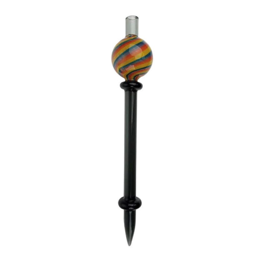 6" WIG WAG COLOR TUBE DABBER CARB CAP COMBO (SINGLE ASSORTED COLOR)