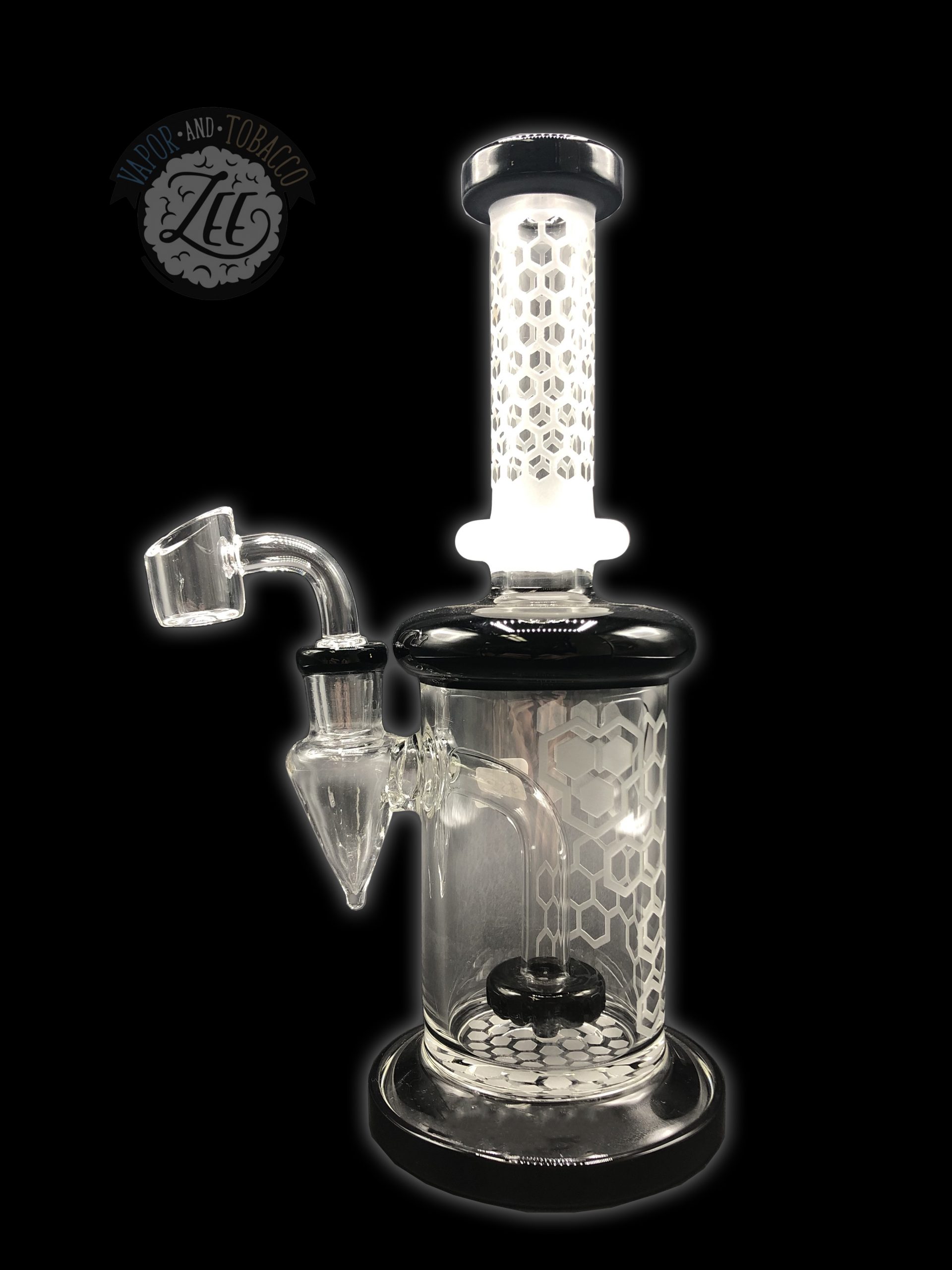 PRESCRIBED GLASS: 10" BLACK SHOWER HEAD RIG