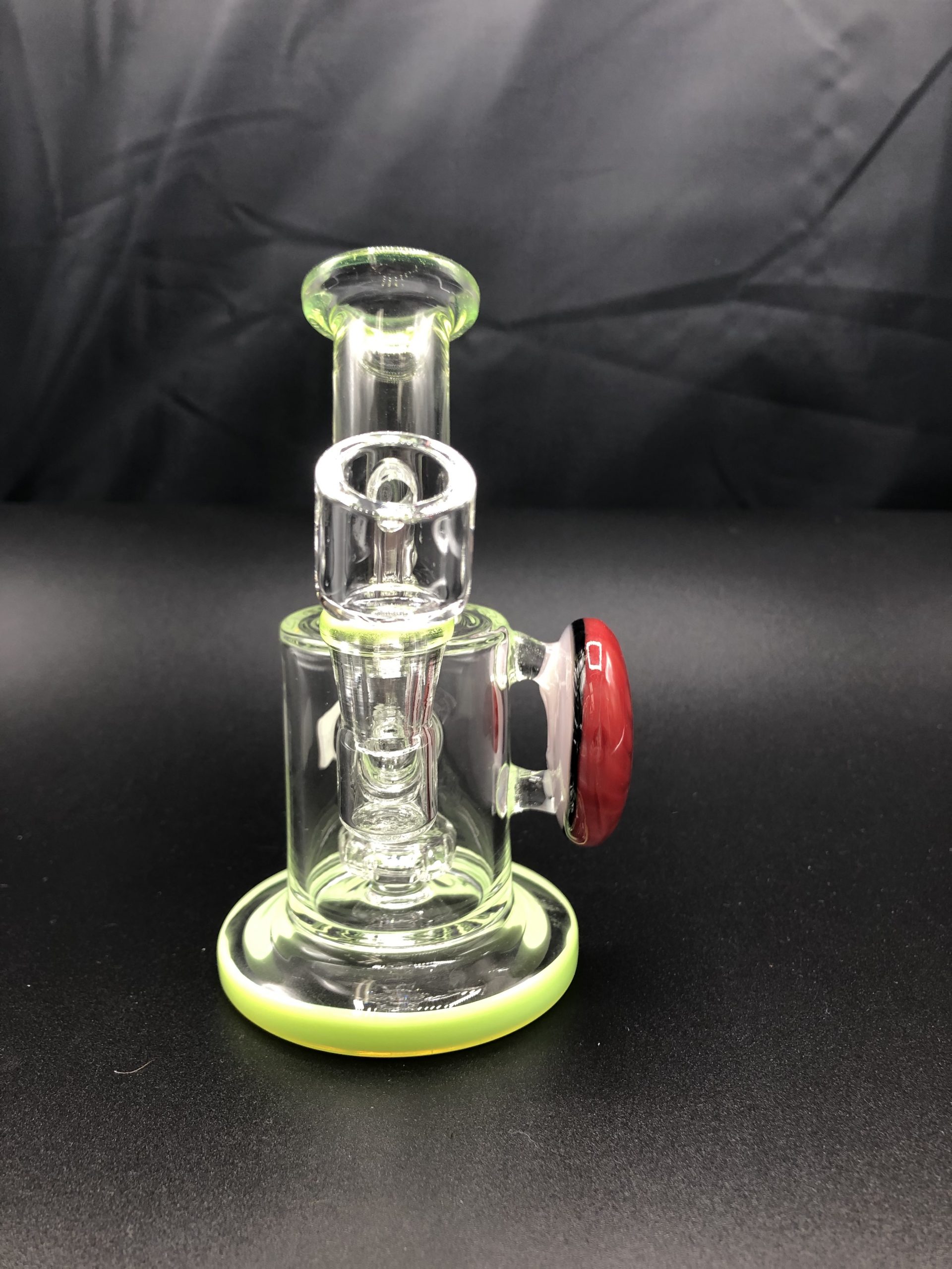 PRESCRIBED GLASS: 7" SLIME GREEN & RED GEM HANDLE RIG - Image 2