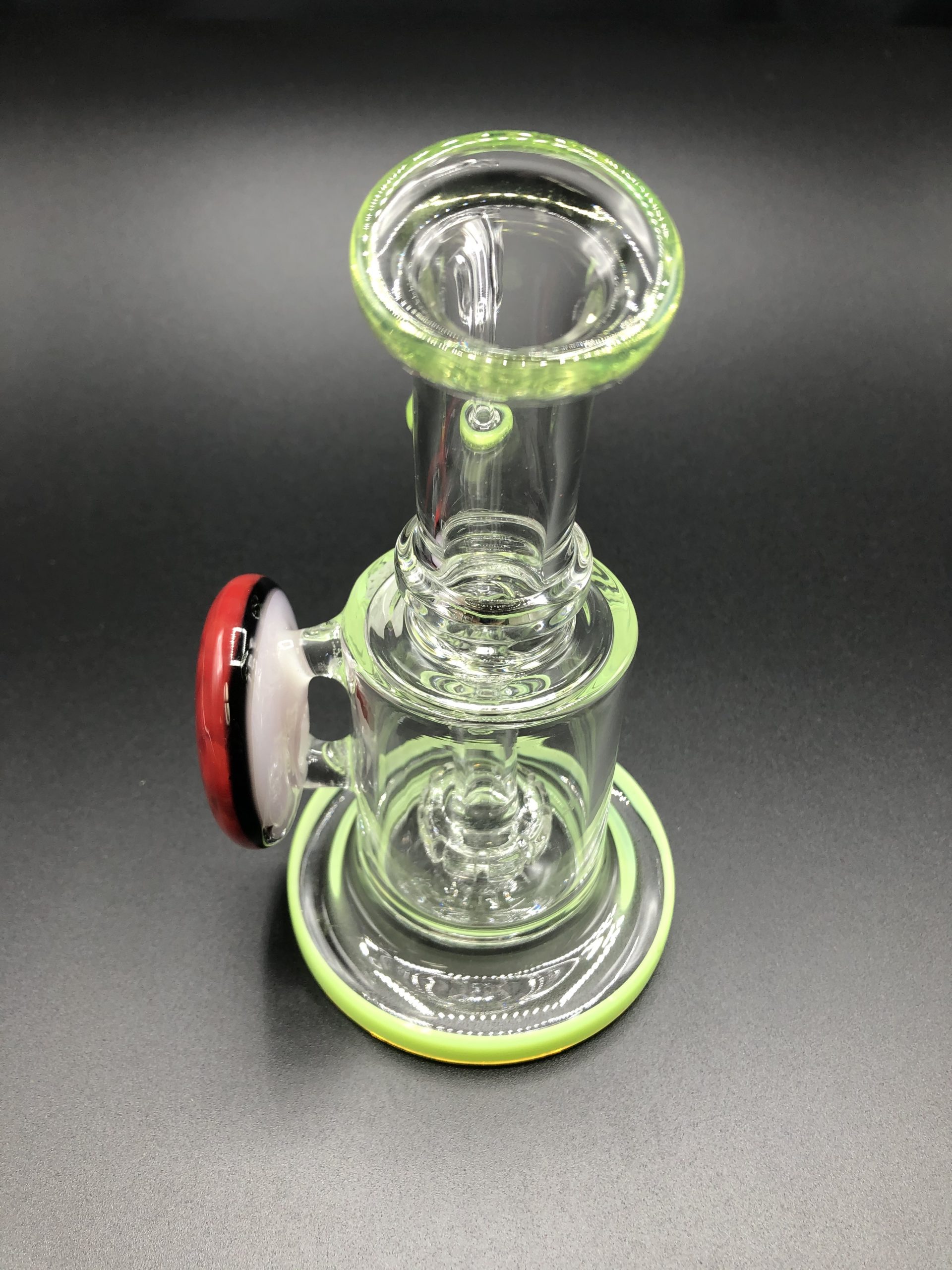 PRESCRIBED GLASS: 7" SLIME GREEN & RED GEM HANDLE RIG - Image 3