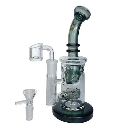 ON POINT GLASS - 8" FAB EGG SHOWER HEAD PERC RIG 14MM