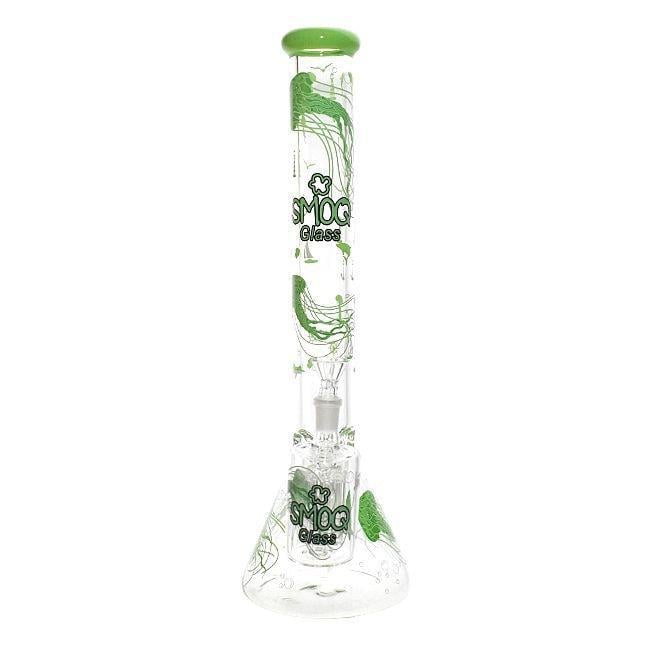 Alternative view of SMOQ GLASS: 18 INCH TALL LYRIC BEAKER JELLY FISH ART WITH ASH CATCHER WATERPIPE “SMOQ04”