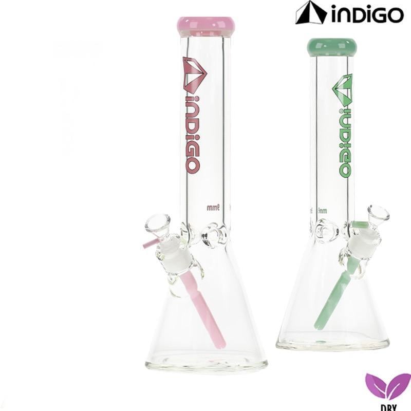 14″ INDIGO GLASS 9MM BEAKER BASE ICE WATER PIPE