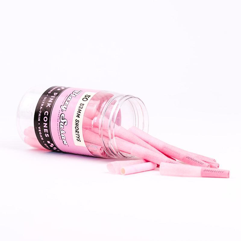 Alternative view of BLAZY SUSAN: 53MM SHORTY CONES 50CT JAR PINK PRE ROLLED CONES
