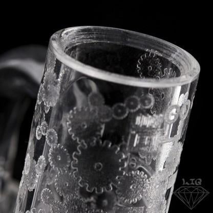 Alternative view of LONG ISLAND QUARTZ: GEARS ETCHED BANGER BEVELED EDGE ASSORTED SIZES