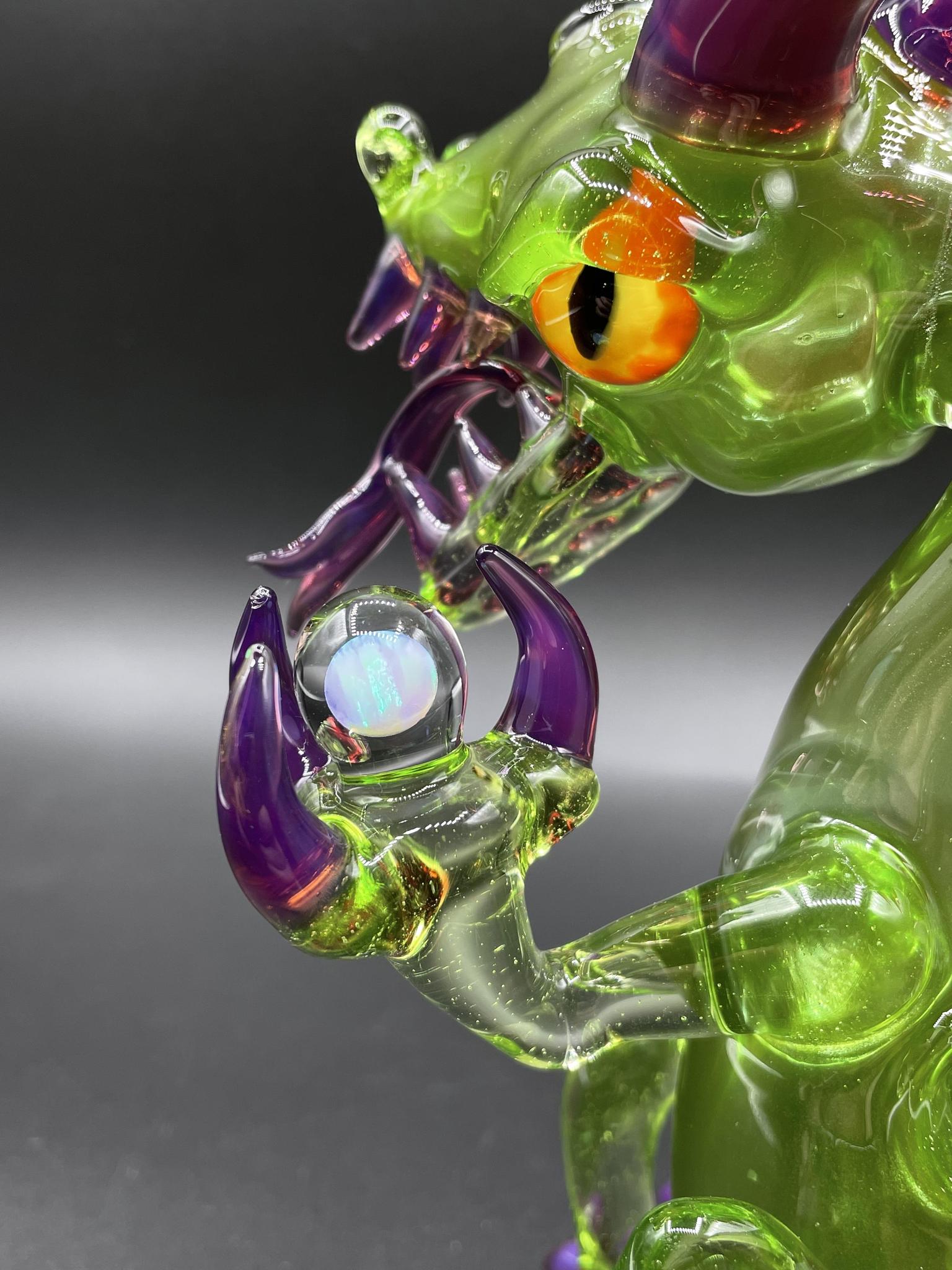 ALS BORO CREATIONS: GREEN MOSS X ROYAL JELLY DRAGON W/ ENCASED OPALS - Image 4