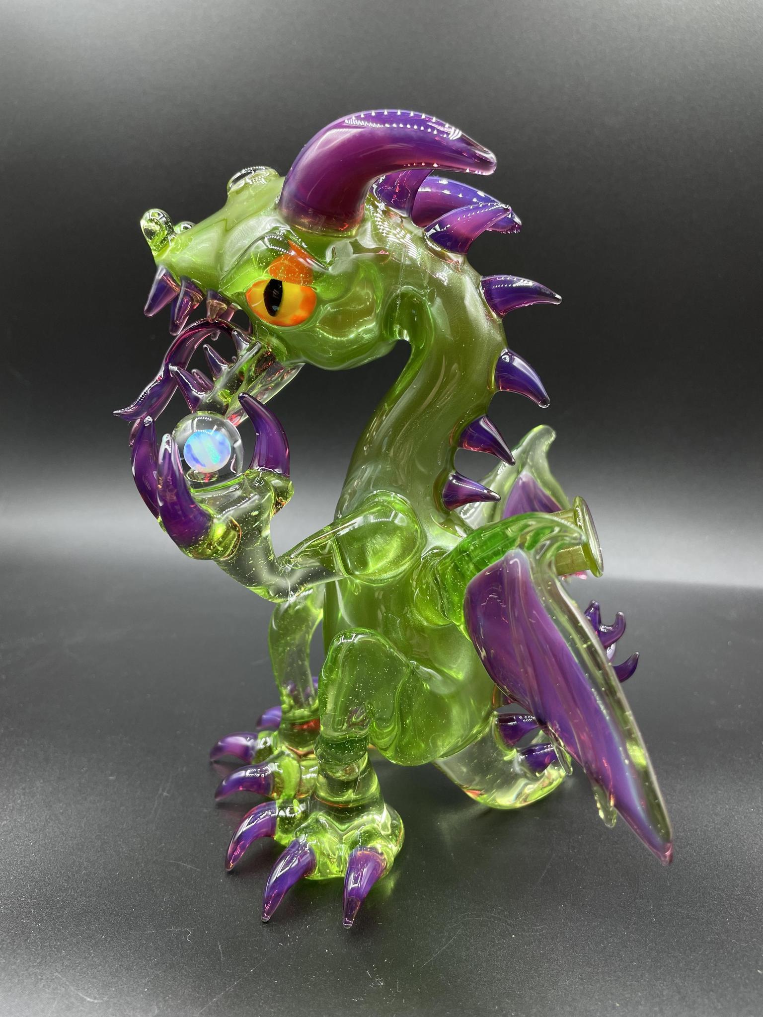 ALS BORO CREATIONS: GREEN MOSS X ROYAL JELLY DRAGON W/ ENCASED OPALS - Image 2