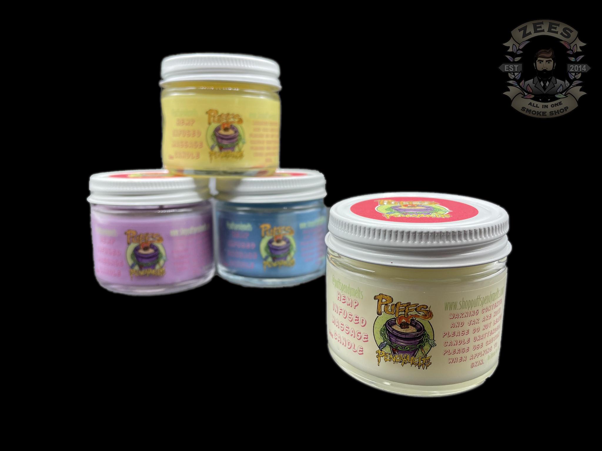 PUFFS PENDY MELTS: 2OZ HEMP INFUSED MASSAGE CANDLE