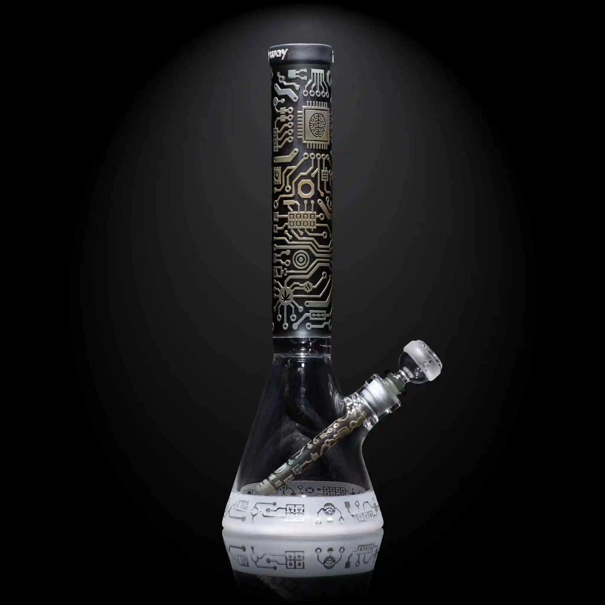 MILKY WAY GLASS: CIRCUITBOARD: SHADOW ART BEAKER (MK-1036) - Image 3
