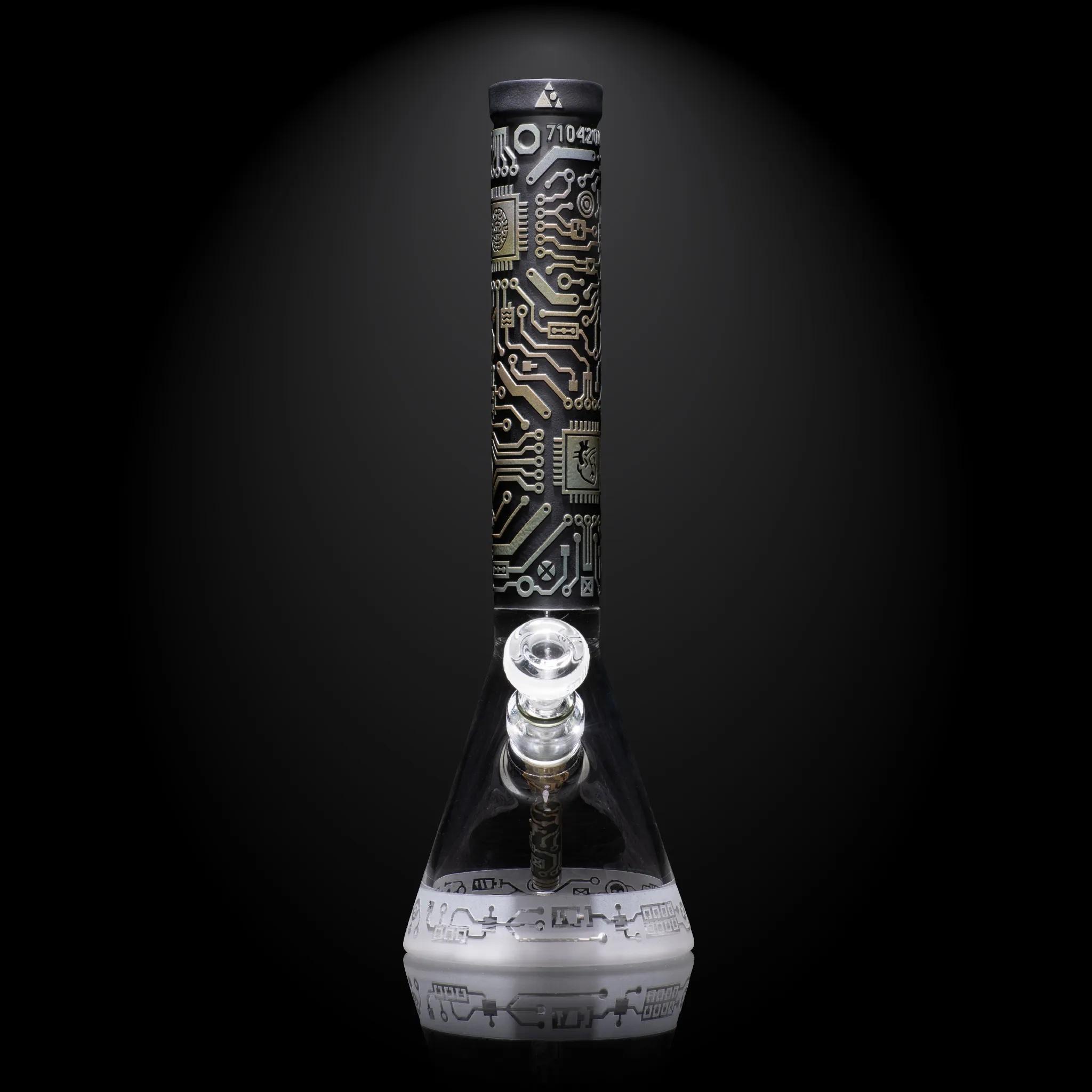 MILKY WAY GLASS: CIRCUITBOARD: SHADOW ART BEAKER (MK-1036) - Image 2