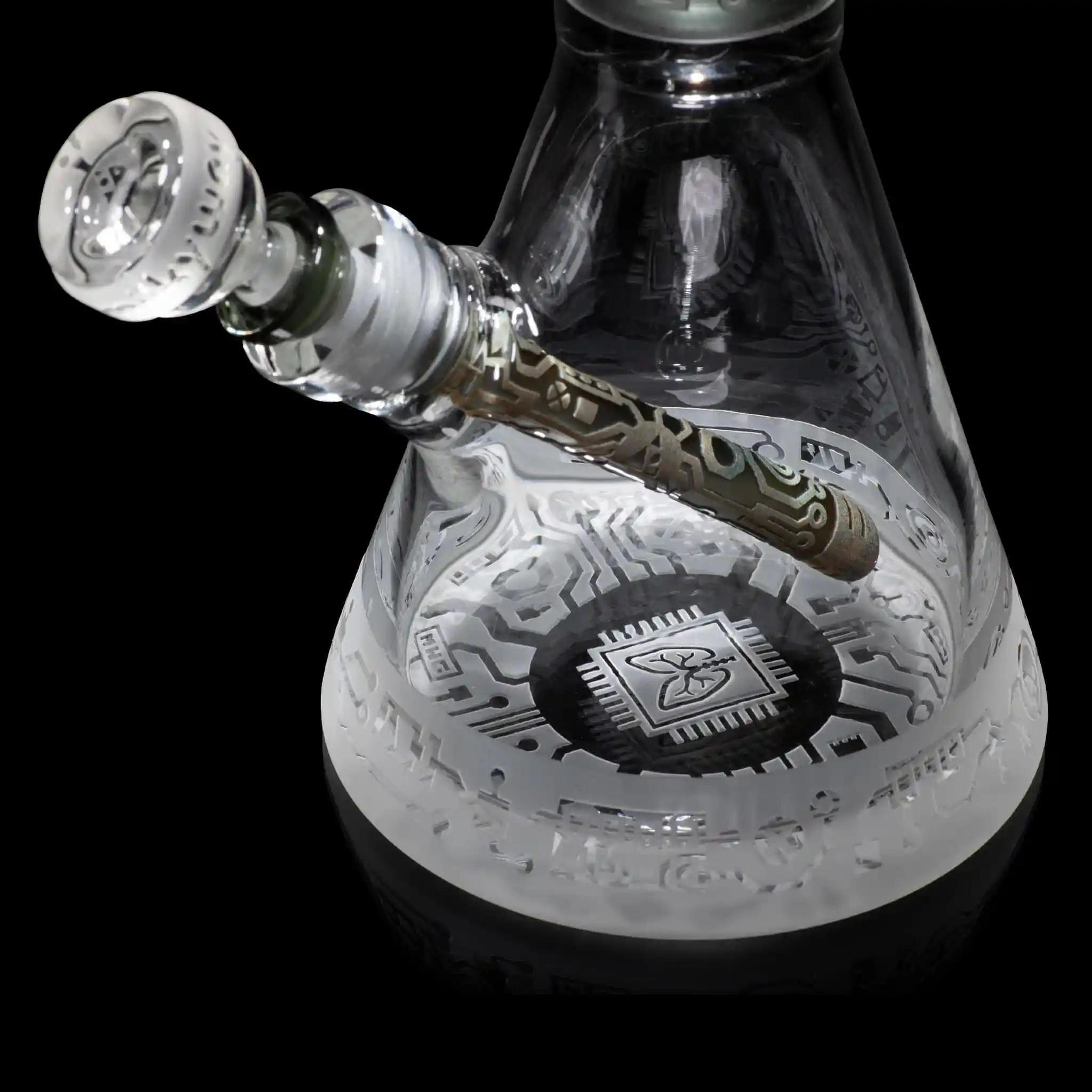 MILKY WAY GLASS: CIRCUITBOARD: SHADOW ART BEAKER (MK-1036) - Image 4