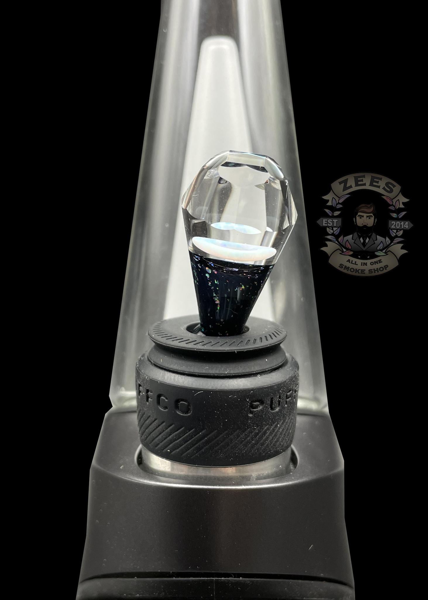 SMIR GLASS X MR. FACET: ENCASED DONUT OPAL WITH CRUSHED OPAL FACETED PEAK PRO BALL CAP - Image 2