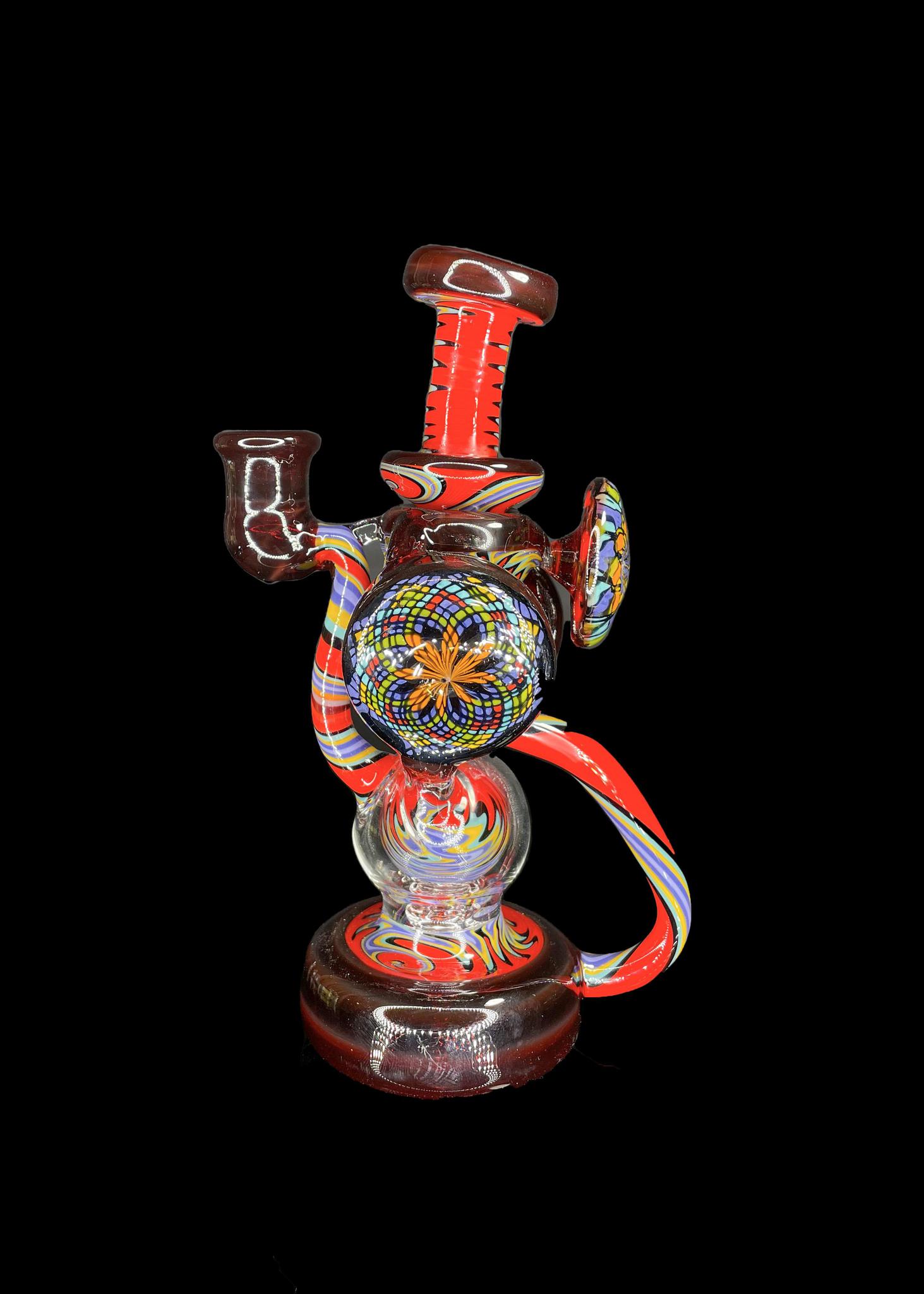 CLARKIE CLARK GLASS: FULLY WORKED DUAL DISK UPTAKE RECYCLER #6 - Image 2