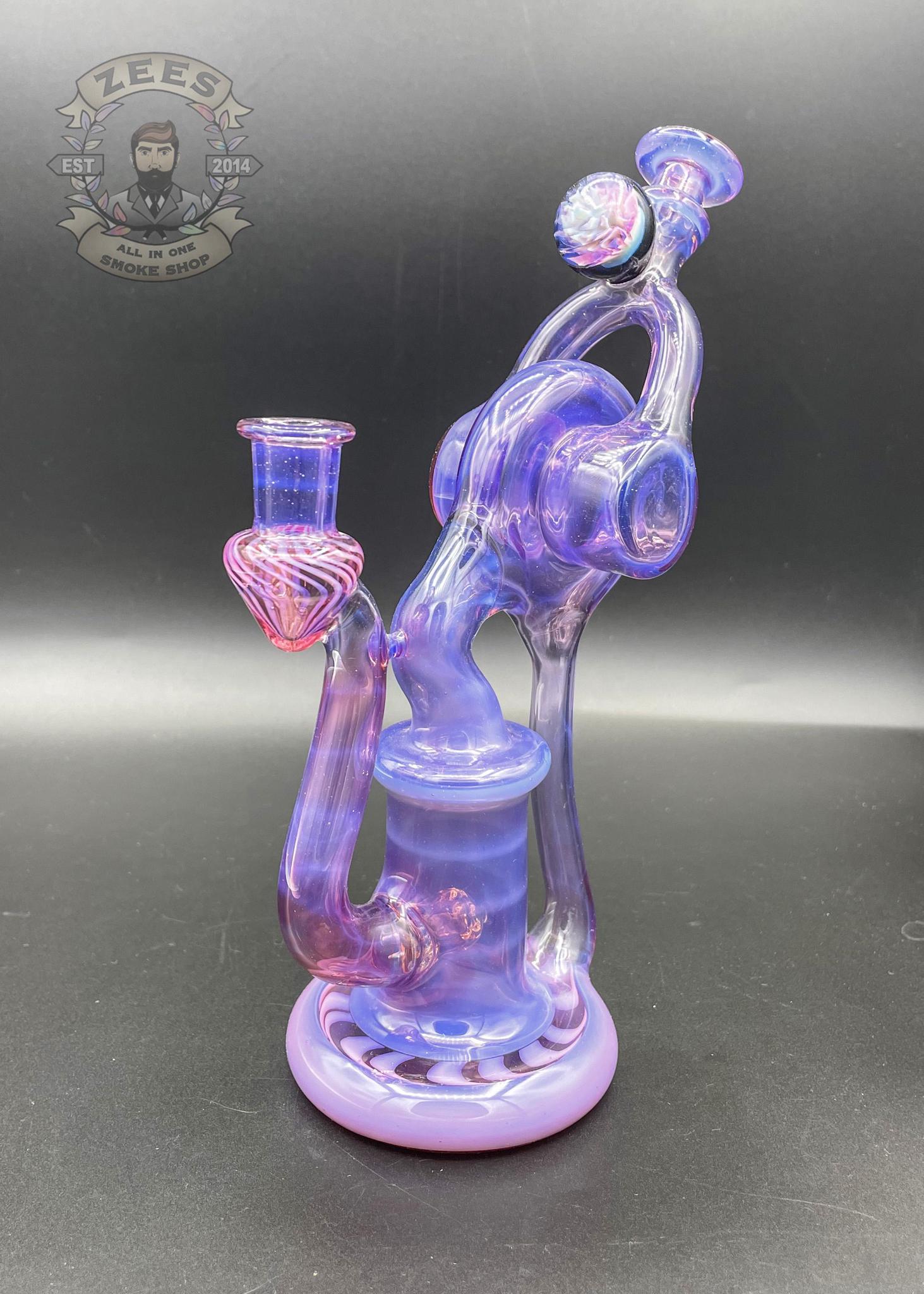 ET GLASS: GHOST OVER PURPLE LOLLIPOP SINGLE UPTAKE RECYCLER | Zee
