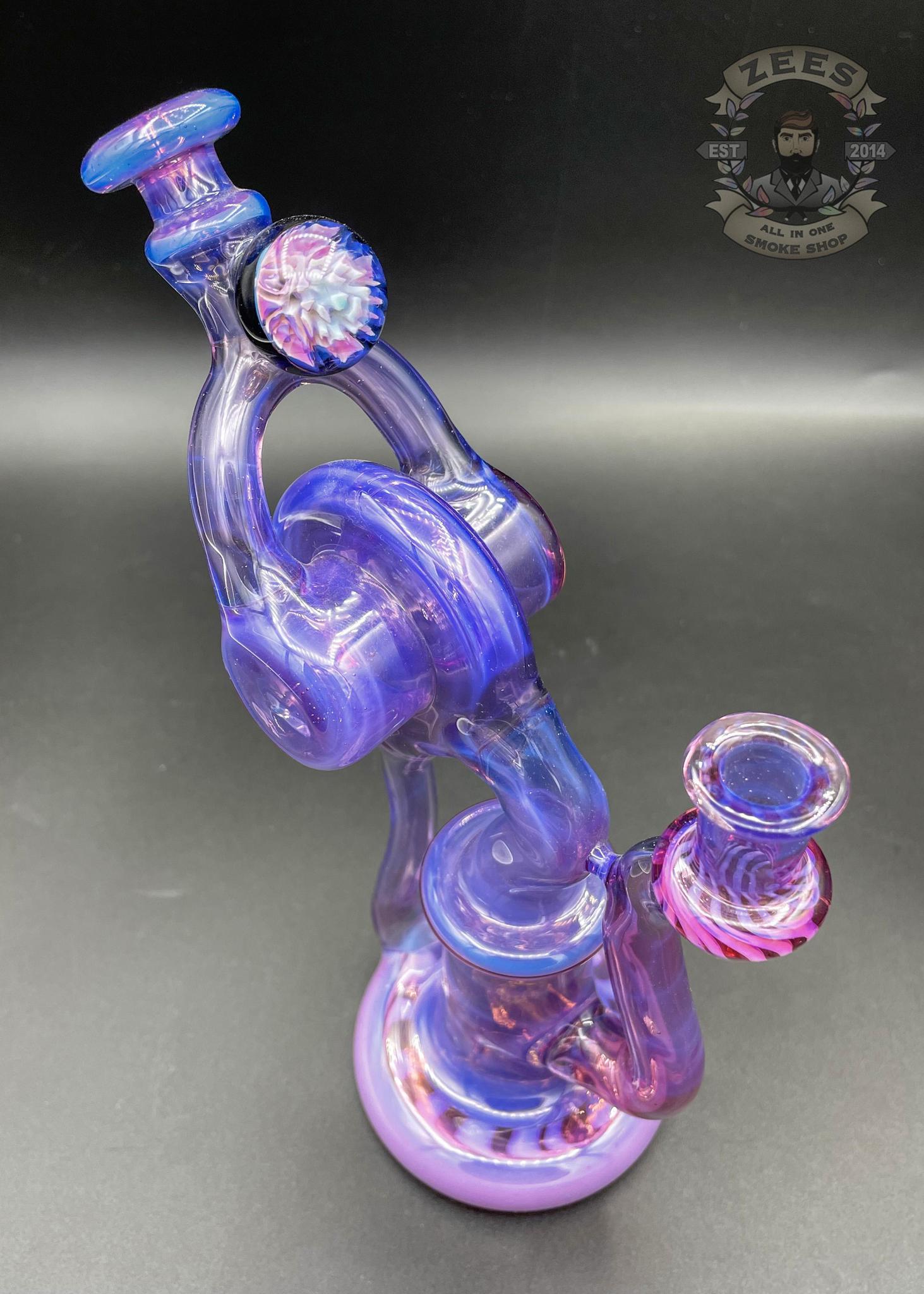 ET GLASS: GHOST OVER PURPLE LOLLIPOP SINGLE UPTAKE RECYCLER | Zee