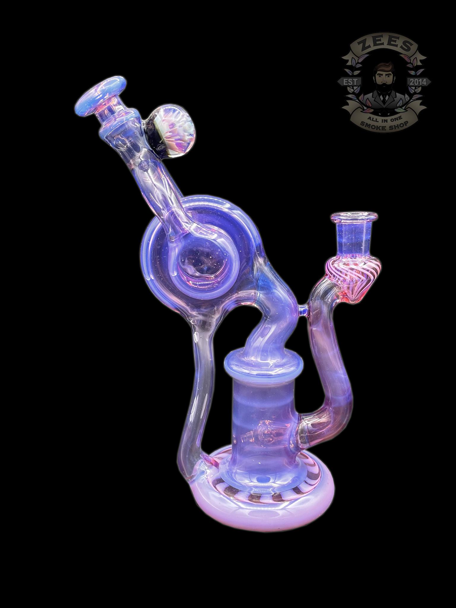 ET GLASS: GHOST OVER PURPLE LOLLIPOP SINGLE UPTAKE RECYCLER | Zee