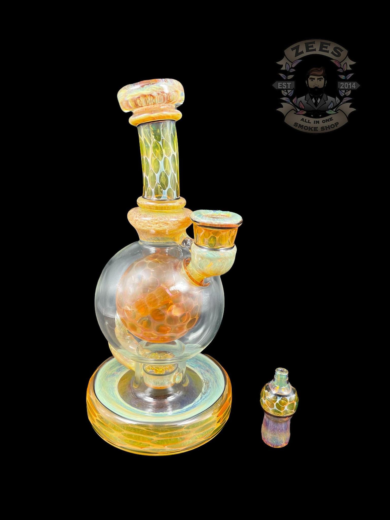 BRENT 503: 8" FULLY FUMED (UV) BALL RIG W/ MATCHING CAP