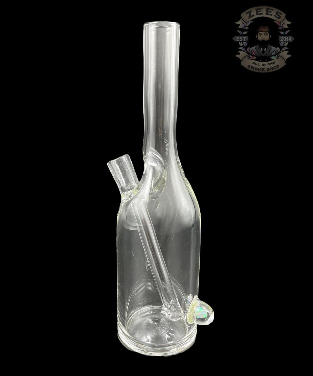Alternative view of THE GLASS MECHANIC: CLEAR ENCASED OPAL SAKE BOTTLE