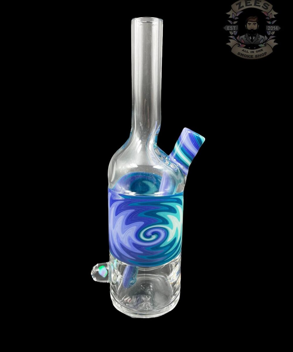 THE GLASS MECHANIC: LINE WORK ENCASED OPAL SAKE BOTTLE #3