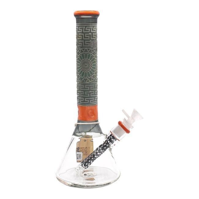 CHEECH GLASS: 12" BLASTED BEAKER WITH ICE CATCHER