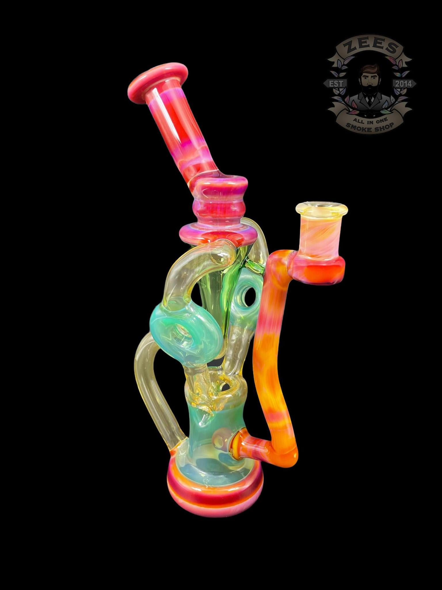 SWEET JUSTICE GLASS: KRIPPY SERENDIPITY AND TANGIE DRAGON SWISS DOUBLE DOUGHNUT RECYCLER