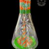 AUGY GLASS: 18" GREEN AND ORANGE WIG WAG BEAKER - Image 2