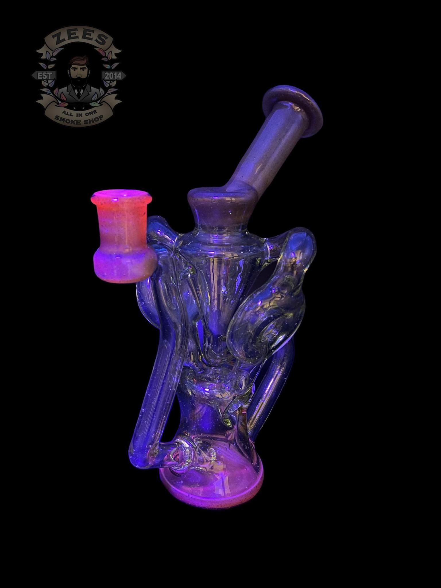 SWEET JUSTICE GLASS: UV LIME DROP SWISS DOUBLE DOUGHNUT RECYCLER - Image 2