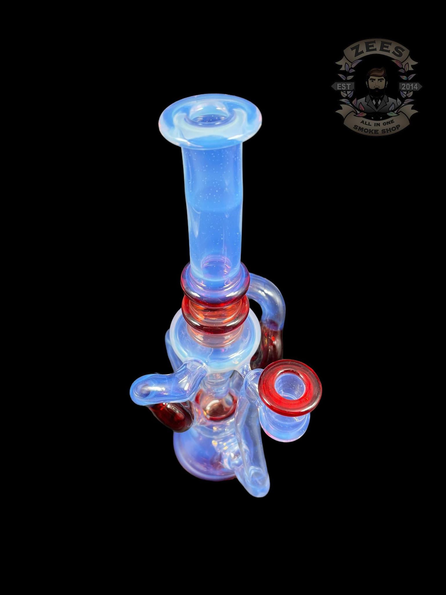 SWEET JUSTICE GLASS: GHOST AND POMEGRANATE SWISS DOUBLE DOUGHNUT RECYCLER - Image 5