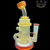BRONX GLASS: RED AMBER SILVER FUMED ENCASED OPAL INCYCLER