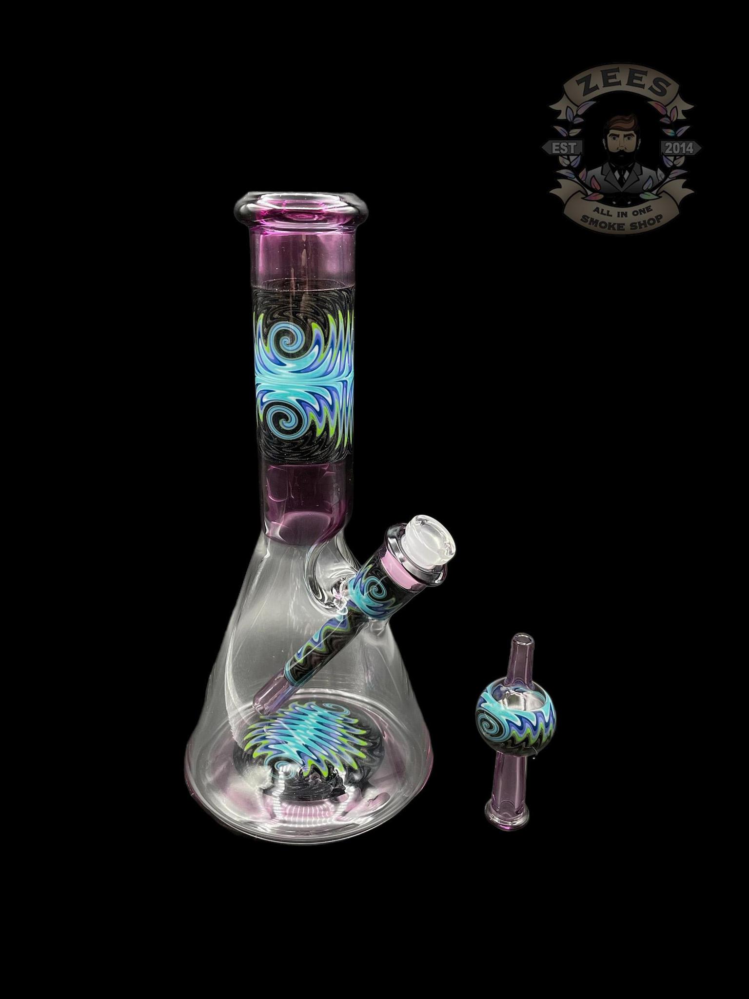 IAN S GLASS: PURPLE LOLLIPOP WIG WAG PULL TUBE #2
