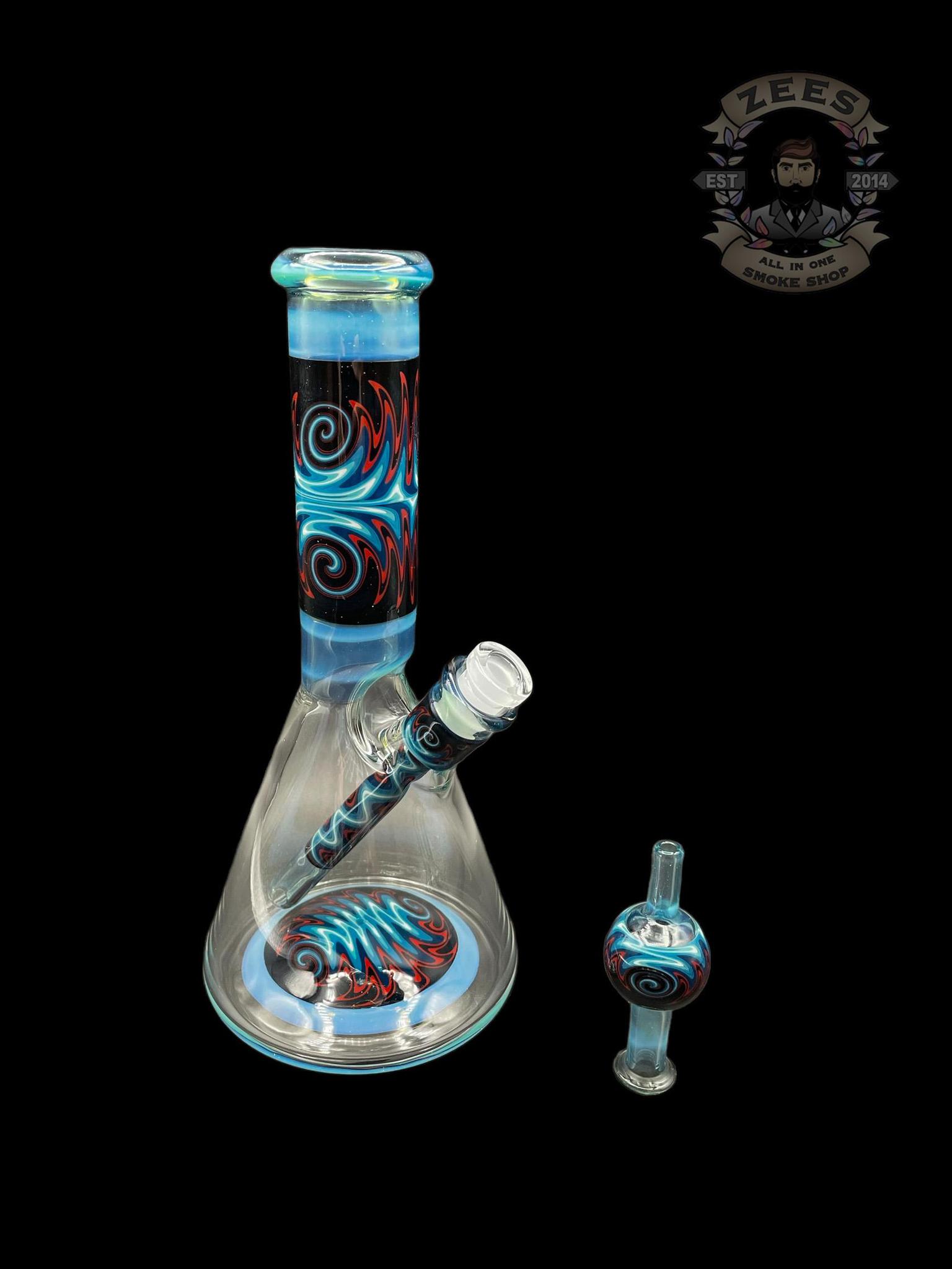 IAN S GLASS: GHOST BLUE WIG WAG PULL TUBE #3