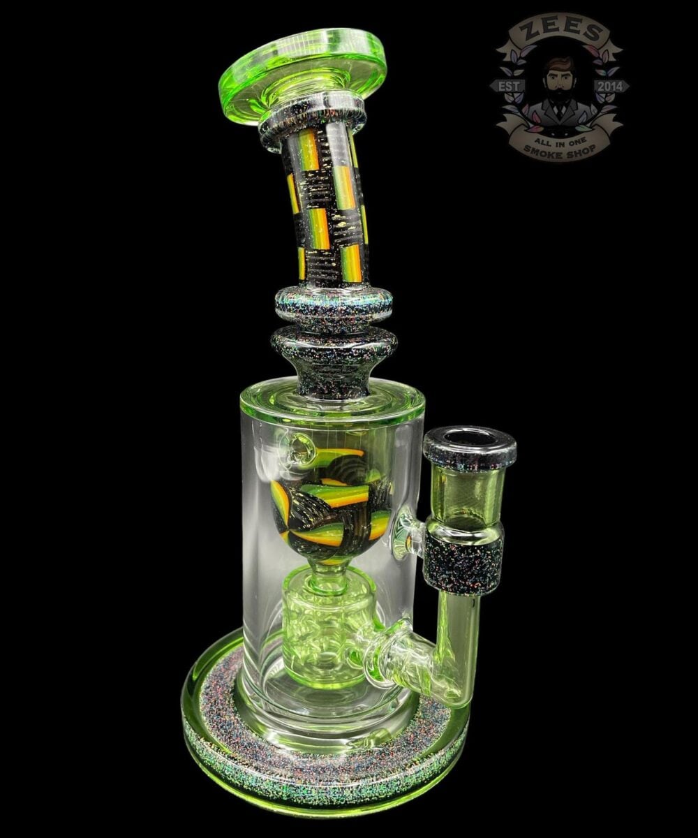FATBOY GLASS: FULLY WORKED LIME STONE CRUSHED OPAL TAURUS INCYCLER RIG