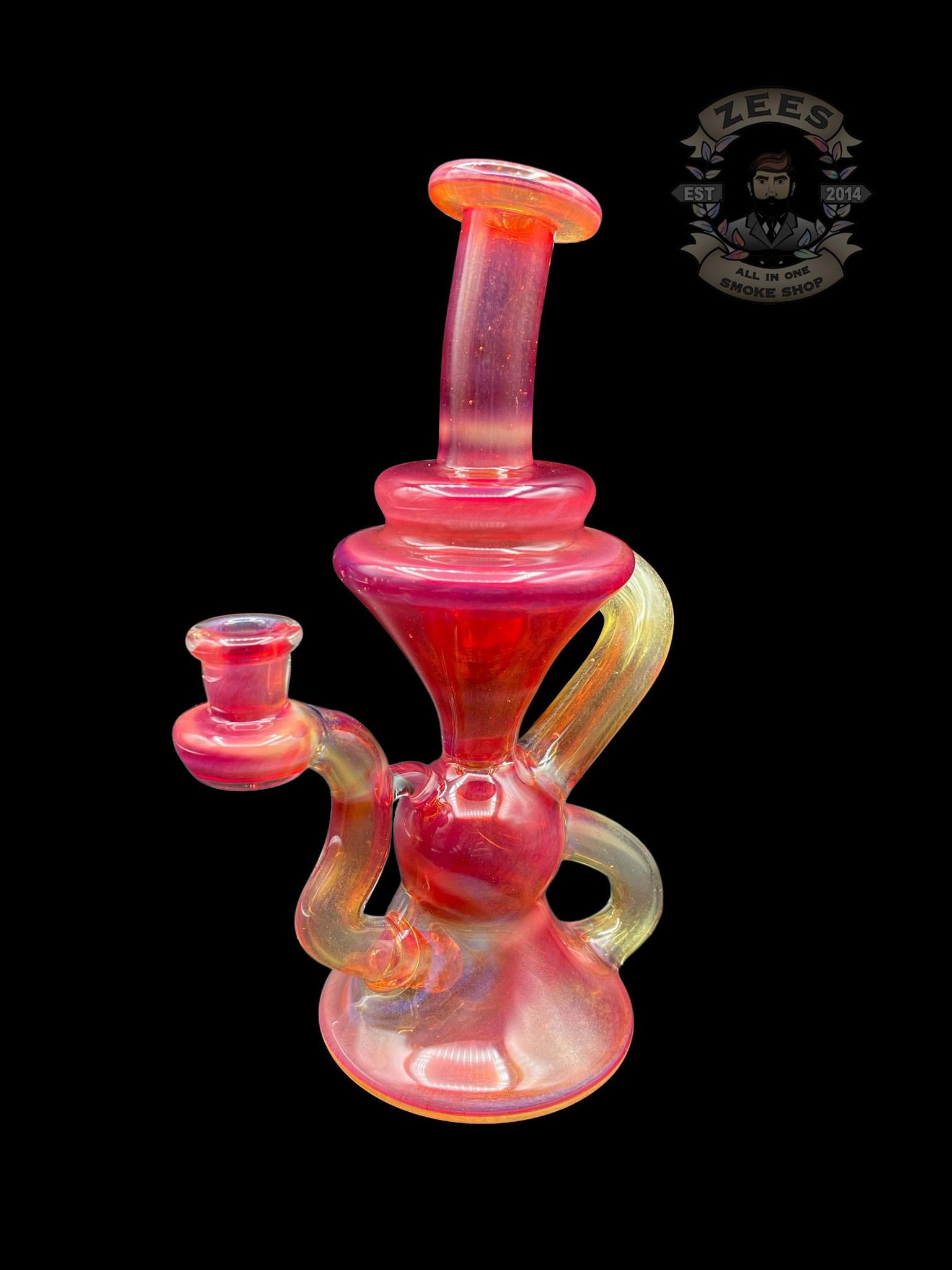 BLOB GLASS: TWO-TONE CRIMSON KLEIN RECYCLER - Image 2