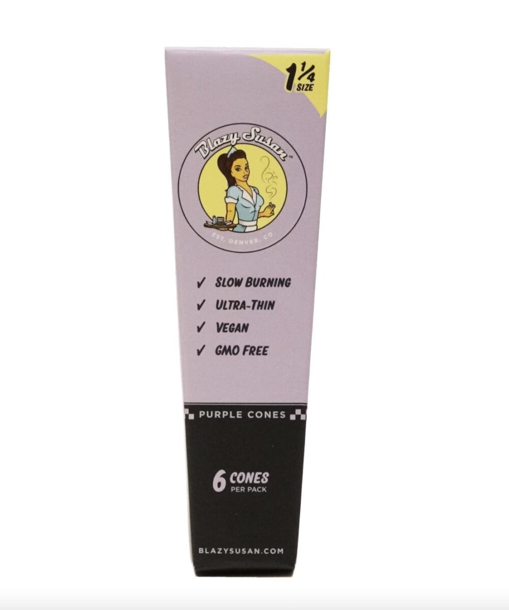 BLAZY SUSAN: 1 1/4 PURPLE PRE ROLLED CONES