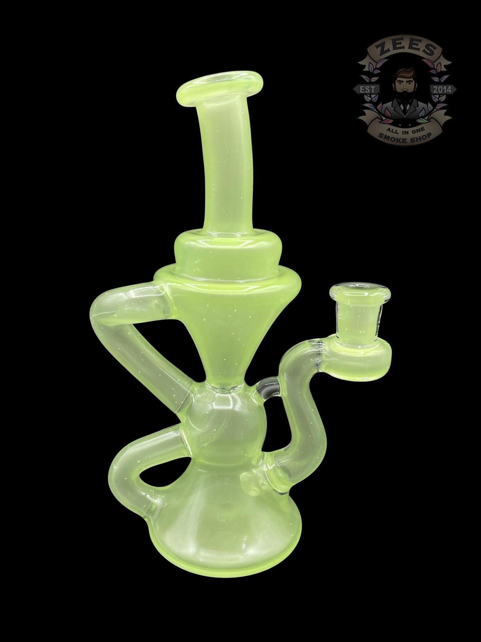 BLOB GLASS: MILKY GREEN KLEIN RECYCLER - Image 3