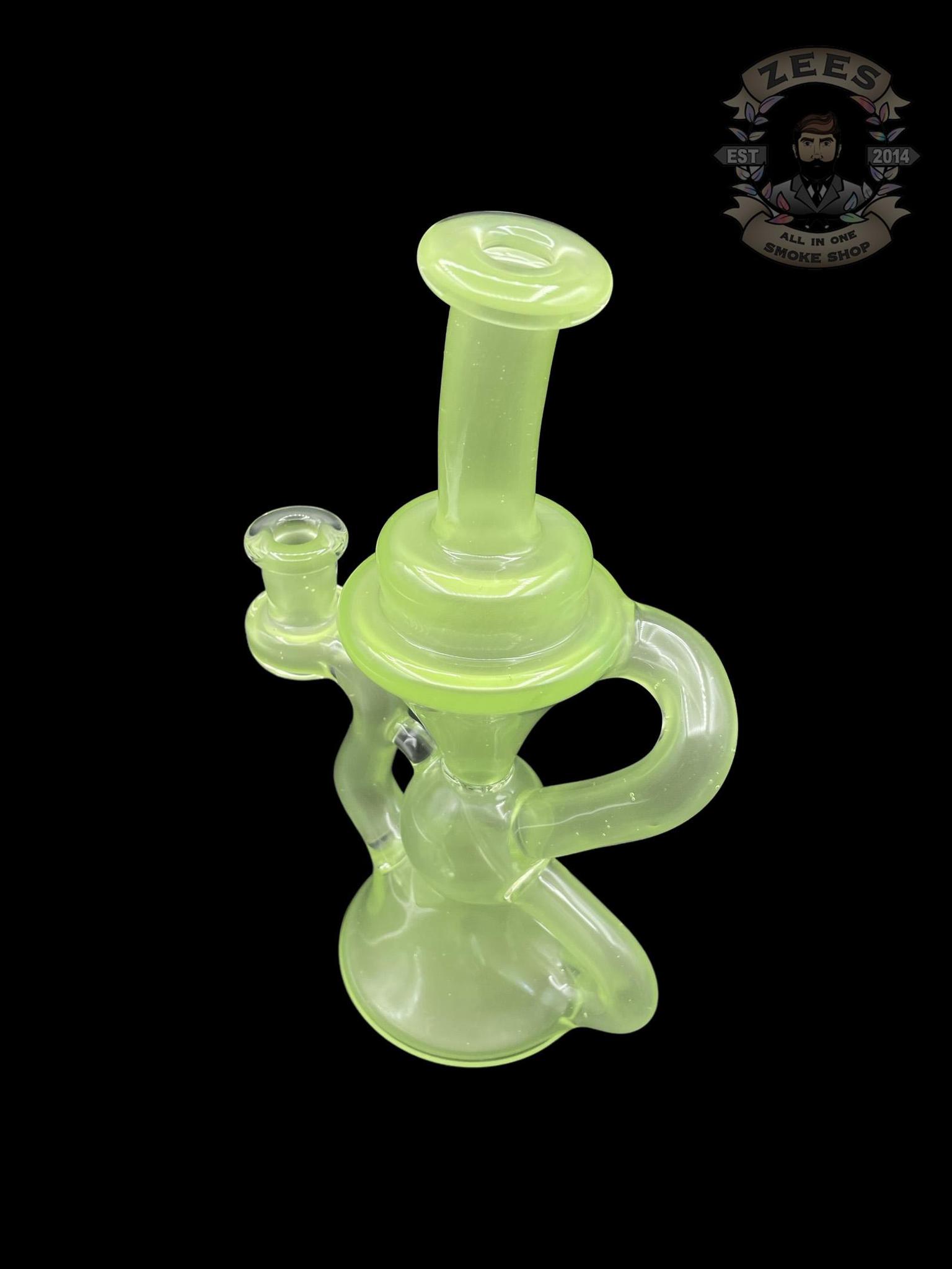 BLOB GLASS: MILKY GREEN KLEIN RECYCLER - Image 4