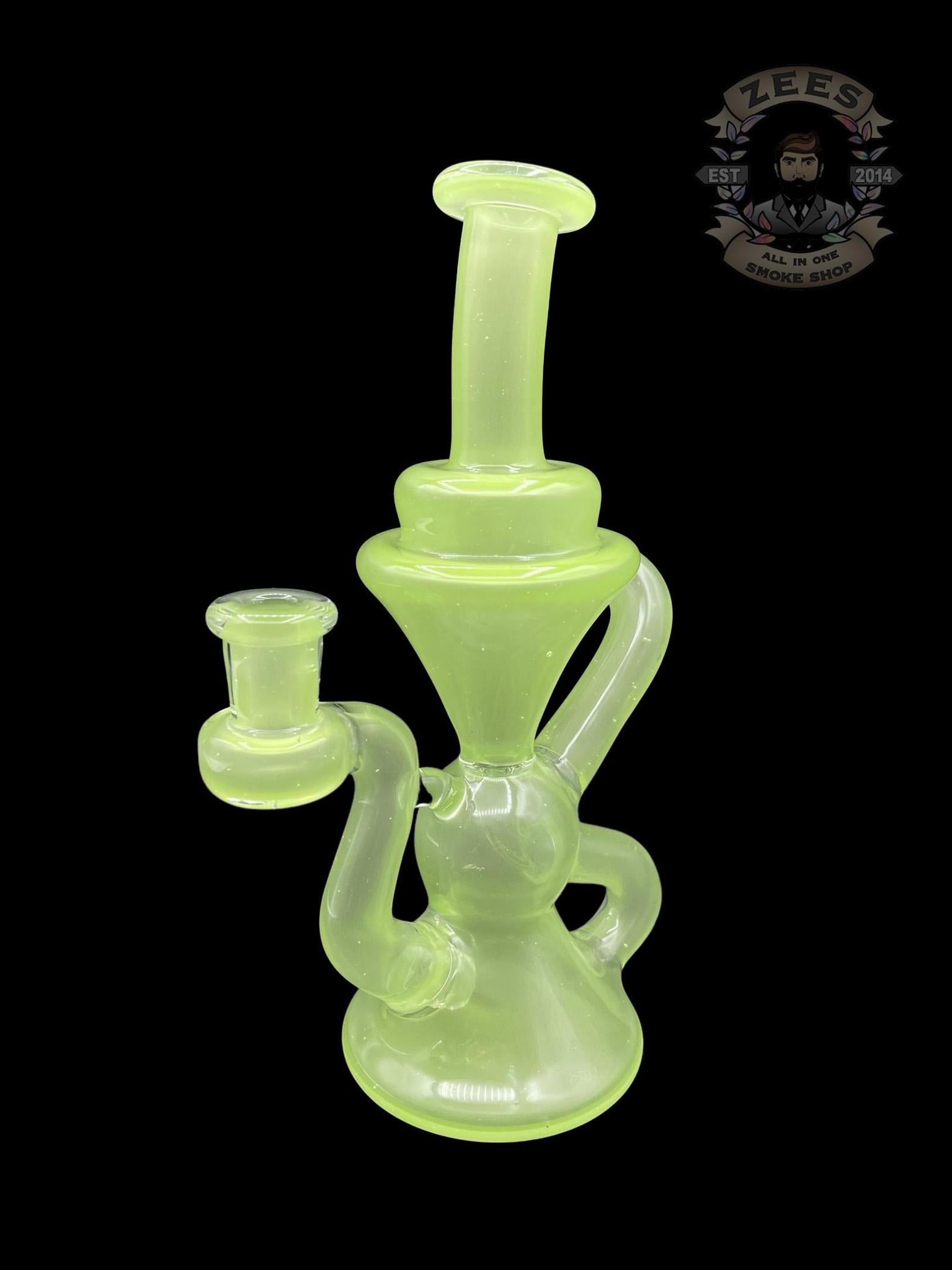 BLOB GLASS: MILKY GREEN KLEIN RECYCLER - Image 2