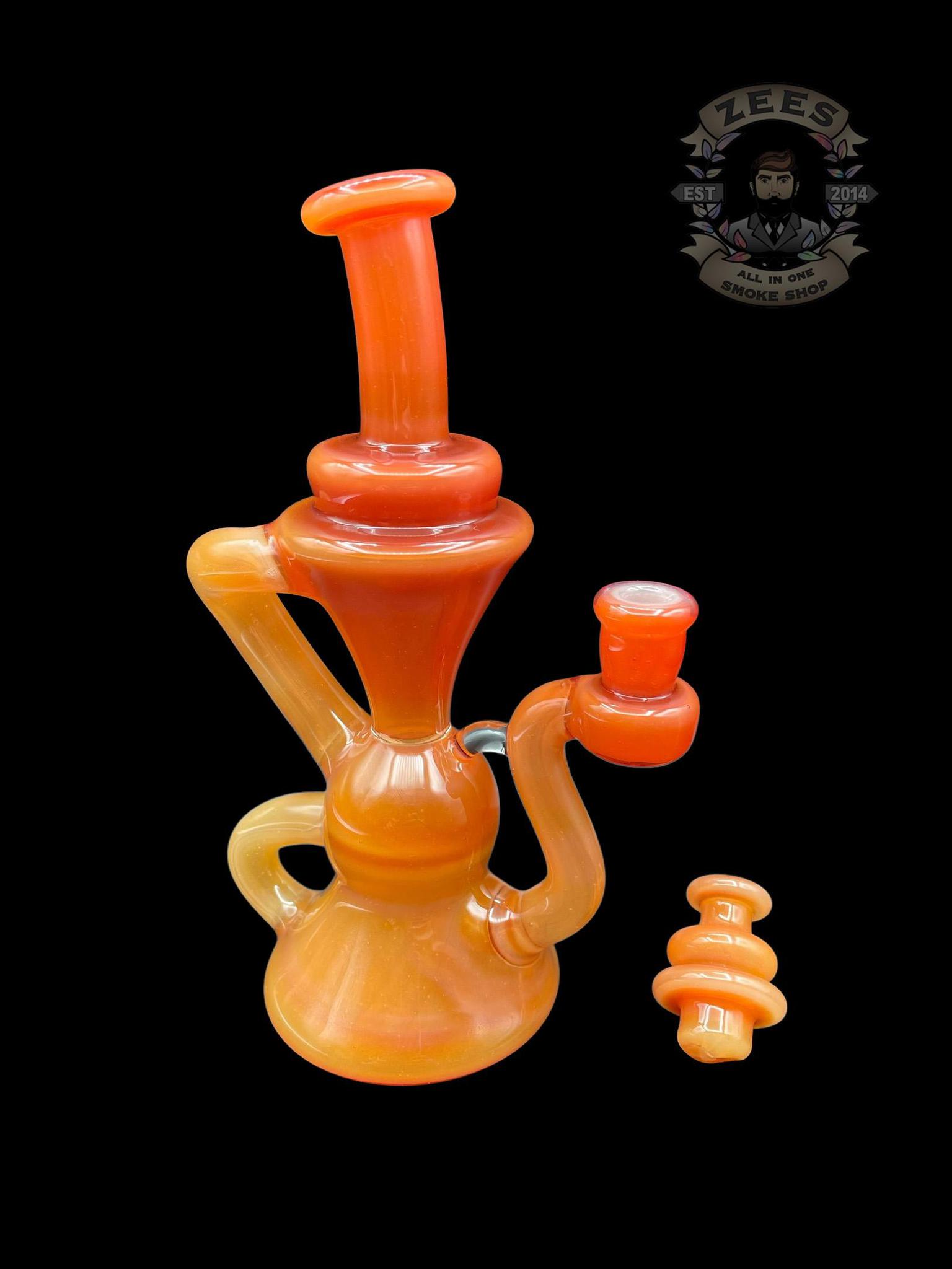 BLOB GLASS: GOLD GHOST RASTA CRAYON KLEIN RECYCLER
