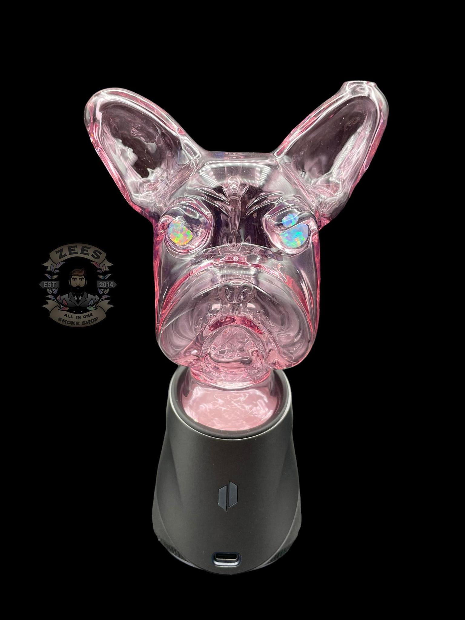 デハラユキノリ 犬 1off ソフビ SMOKE タバコ3本 シルバー SWANNY GLASS: FRENCHIE DOG PUFFCO PEAK ATTACHMENT - Zee Vapor