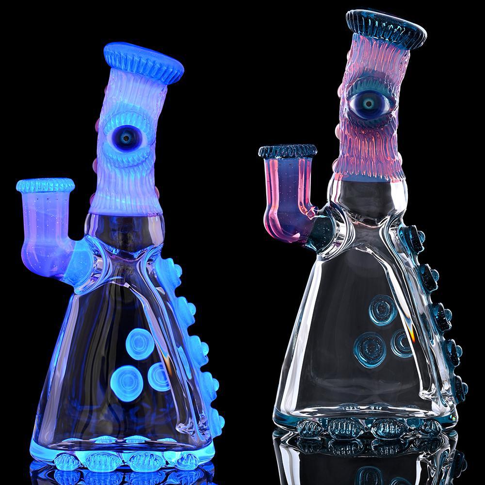 Alternative view of SALT GLASS: UV RIPFLASK #170 (ATOMIC STARDUST/ROYAL JELLY/MAGENTA UV)