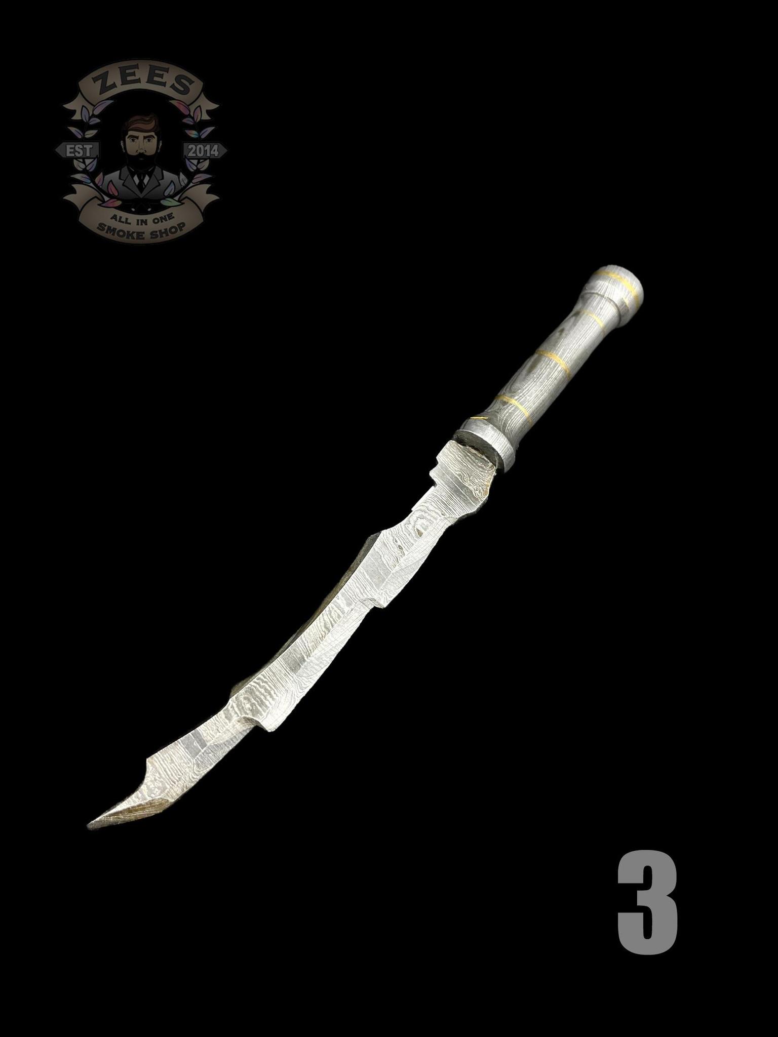 DAMASCUS HK KNIVES: FULL DAMASCUS SWORD DABBER - Image 4
