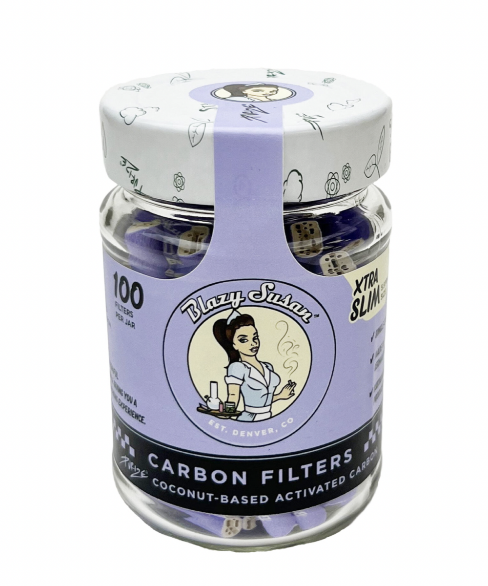 BLAZY SUSAN: PURIZE CARBON FILTER TIPS PURPLE EXTRA SLIM 100CT