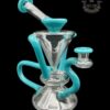 MCGREW GLASS: TURQUOISE DUAL UPTAKE FLOATER RECYCLER