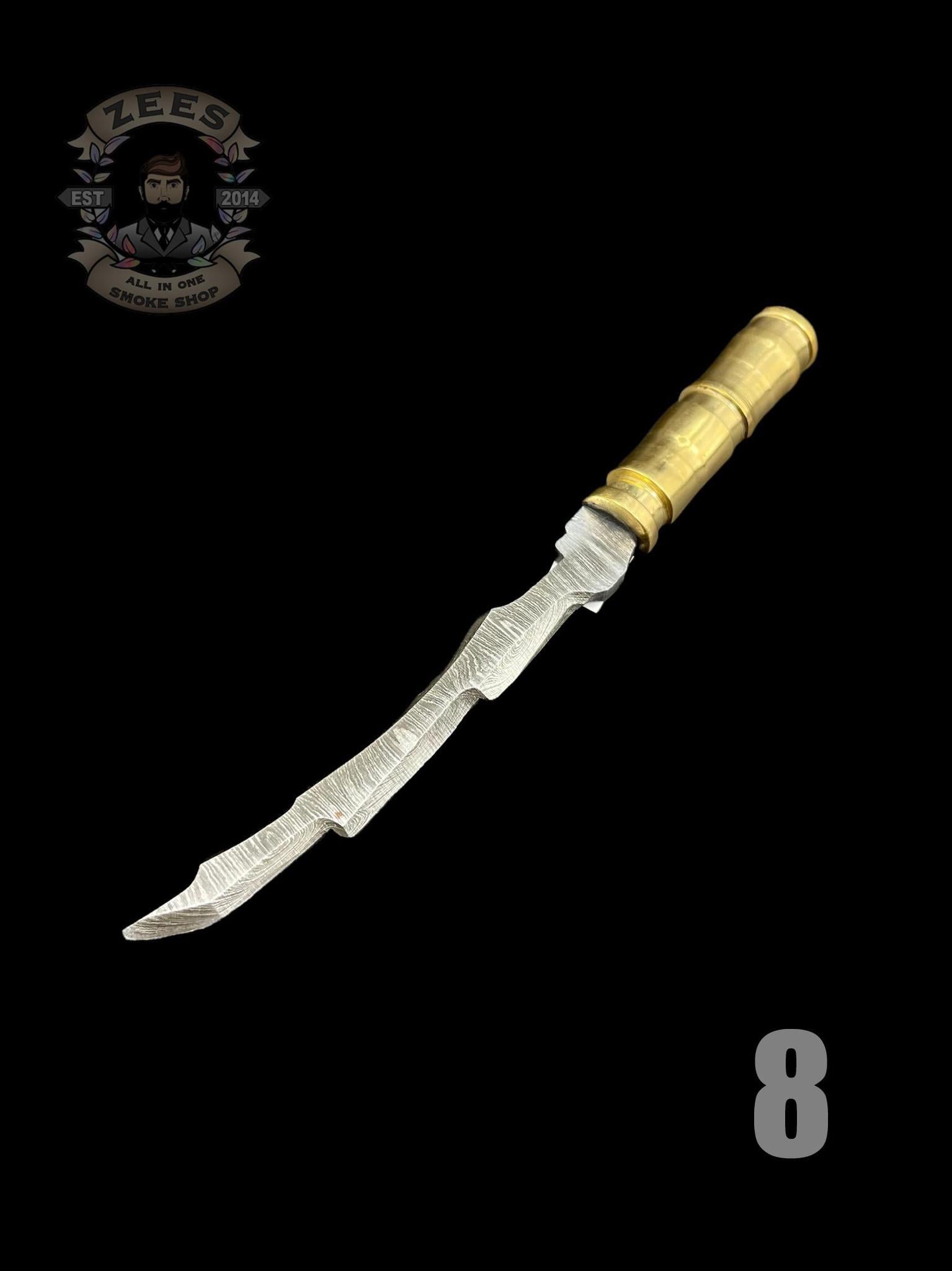 DAMASCUS HK KNIVES: DAMASCUS GOLD HANDLE SWORD DABBER - Image 9