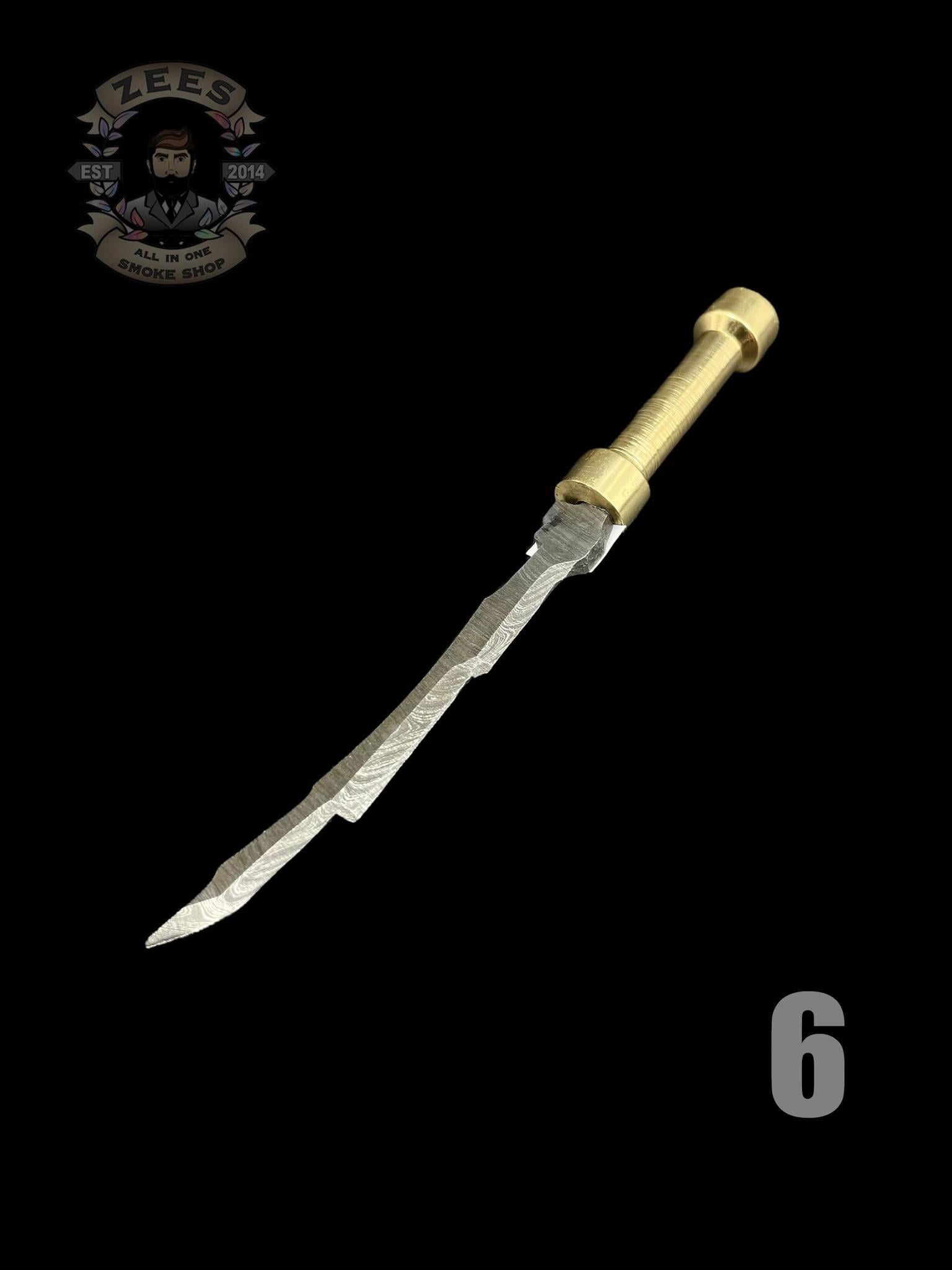 DAMASCUS HK KNIVES: DAMASCUS GOLD HANDLE SWORD DABBER - Image 7