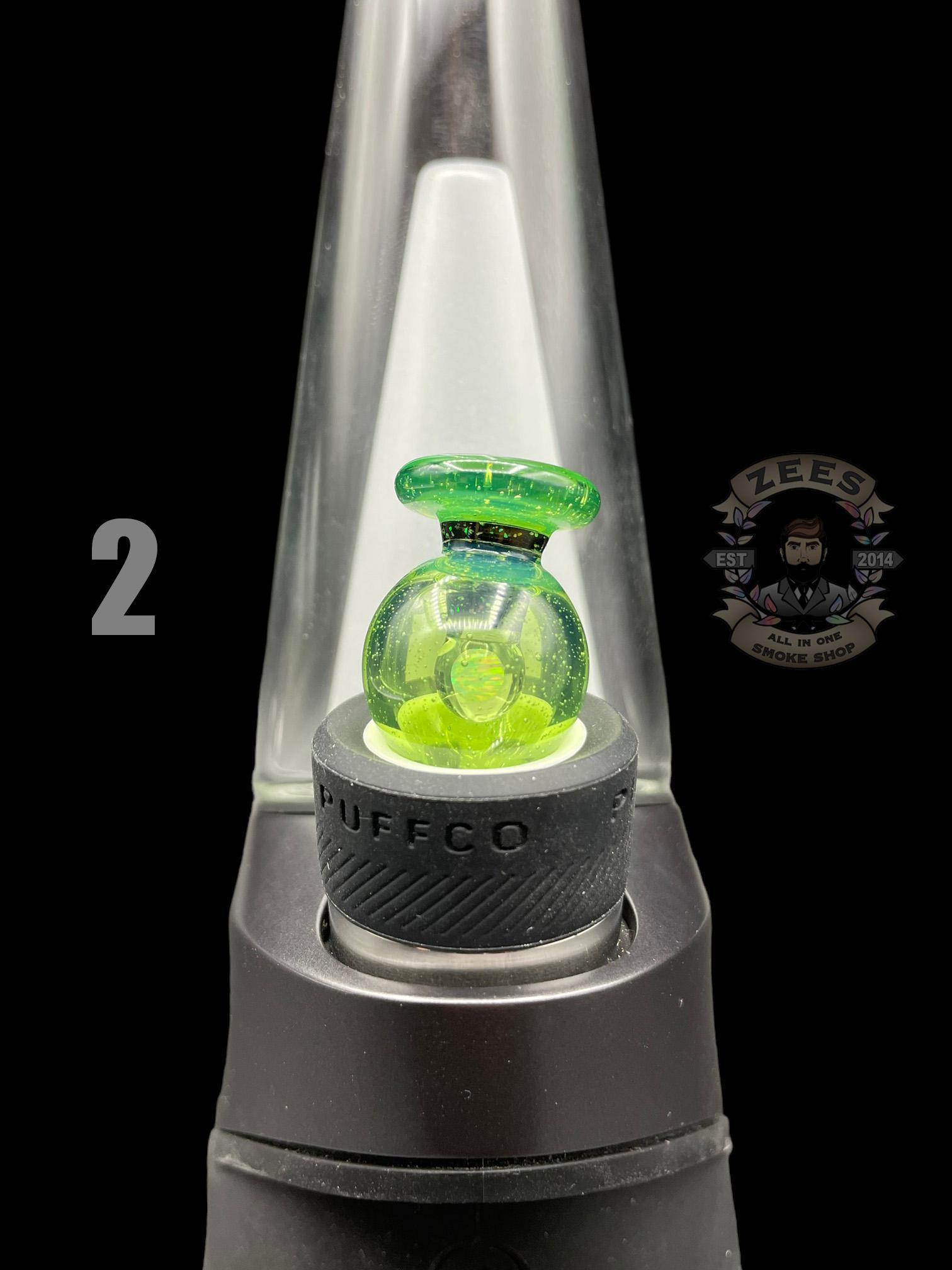 SOUP GLASS: CRUSHED OPAL ENCASED OPAL PUFFCO PEAK BUBBLE CAP - Image 4