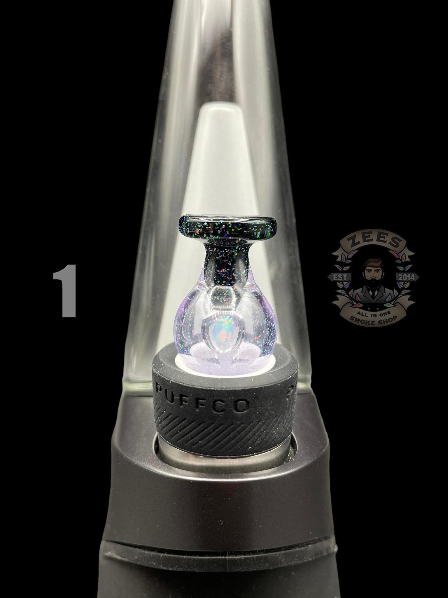 SOUP GLASS: CRUSHED OPAL ENCASED OPAL PUFFCO PEAK BUBBLE CAP - Image 3