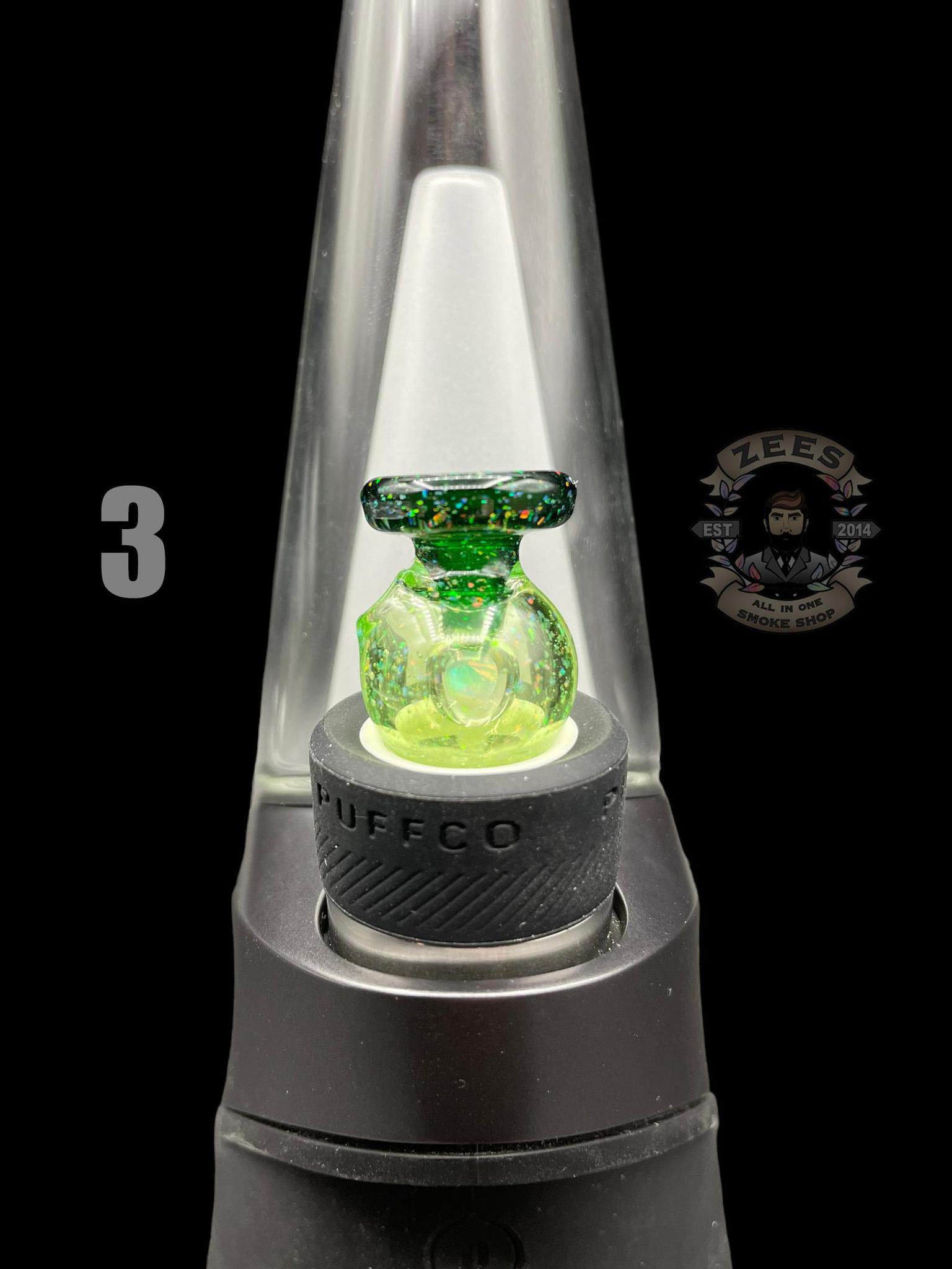 SOUP GLASS: CRUSHED OPAL ENCASED OPAL PUFFCO PEAK BUBBLE CAP - Image 5